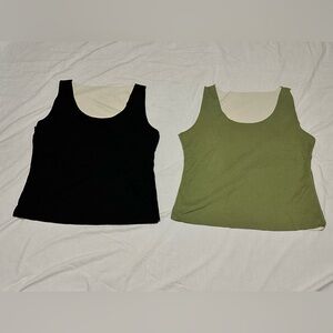 Extremely Soft Black and Green Sleeveless Tops